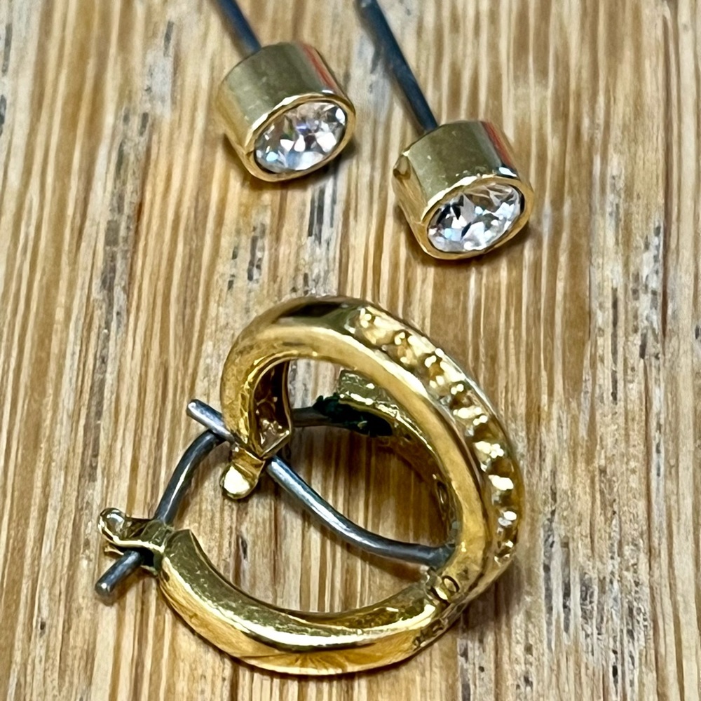 swarovski earring set small hoops plus posts